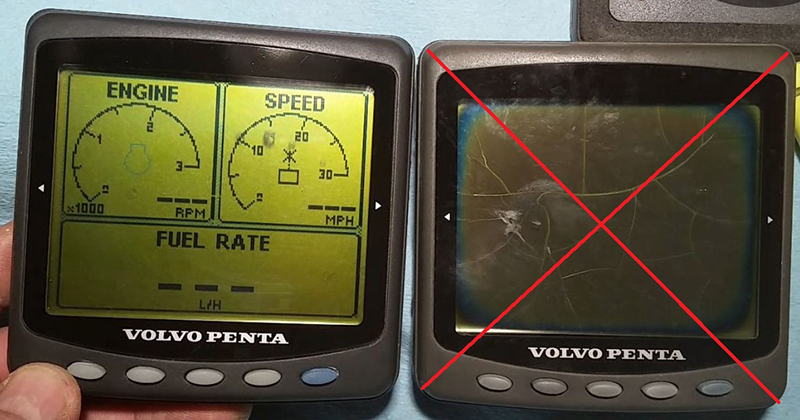 burnt screen on EVC - before after